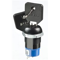 Keylock Switch, DP3T, 4 A 3-Way