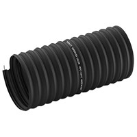 Merlett Plastics Thermoplastic Rubber 10m Long Black Flexible Ducting Reinforced, 150mm Bend Radius