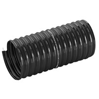 Merlett Plastics Thermoplastic Rubber 10m Long Black Flexible Ducting Reinforced, 100mm Bend Radius