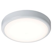 Knightsbridge, 20 W Round Daylight LED Bulkhead Light Wall Mount, Opal, 230 V, Polycarbonate, IP44, with White