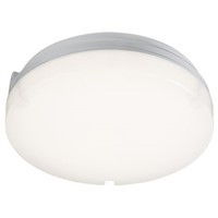 Knightsbridge, 14 W Round Cool White LED Bulkhead Light Wall Mount, Opal, 230 V, Polycarbonate, IP65, with White
