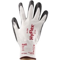 Ansell HyFlex Yarn Polyurethane-Coated Gloves, Size 9, Grey, White, Cut Resistant