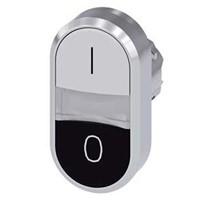 Siemens Flat Black, White Push Button - Momentary, SIRIUS ACT Series, 22.3mm Cutout