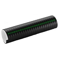 Merlett Plastics PVC Flexible Tube, Black, 28mm External Diameter, 5m Long, Reinforced, 70mm Bend Radius, Liquid Food