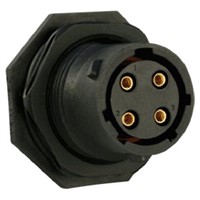Souriau, 4 contacts Cable Mount Socket Quick Connect IP68, IP69K