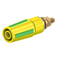 Staubli Green, Yellow Female Banana Plug - Bolt, 600V