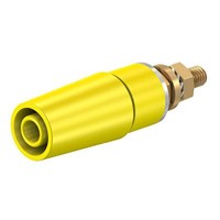 Staubli Yellow Female Banana Plug - Bolt, 600V