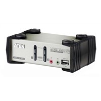 Aten 2 Port PS/2, USB VGA KVM Switch - 3.5 mm Stereo