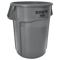 Rubbermaid Commercial Products Brute Round Container 166.6L Grey Dustbin