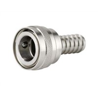 Straight Hose Coupling 1/2in Coupler to Hose Tail, Stainless Steel