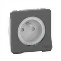 Schneider Electric Grey 1 Gang Plug Socket, 2P+E Poles, 16A, Type E - French