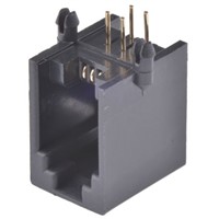 Wurth Elektronik 615004 Series Number 4P4C Right Angle Through Hole Shielded RJ22 Modular Jack Connector, Socket