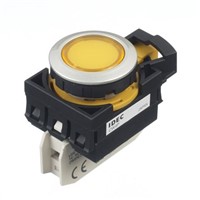 Idec, CW, Panel Mount Yellow LED Pilot Light, 22mm Cutout, IP66, Round, 6 A
