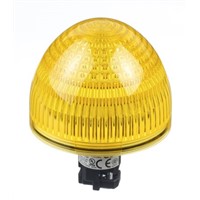 Idec, HW, Flush Mount Yellow LED Pilot Light Complete, 22mm Cutout, IP65, Dome