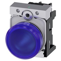 Siemens, SIRIUS ACT, Panel Mount Blue LED Indicator, 22mm Cutout, IP20, IP66, IP67, IP69, IP69K, Round