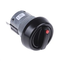 ITW 76-94 Single Pole Double Throw (SPDT) Rotary Lever Clear LED Push Button Switch, IP67, 22 (Dia.)mm, Panel Mount,
