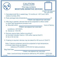 SCS Blue Paper ESD Label, Moisture Sensitive Caution Label-Text 102 mm x 102mm