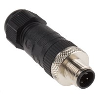 Alpha Wire, 4 contacts Cable Mount M12 Plug Screw IP67