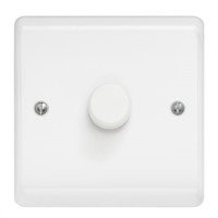 Single gang BS 400W dimmer switch white