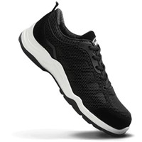 V12 Footwear Safety Black, White Steel Toe Cap Safety Shoes, UK 7, EU 41