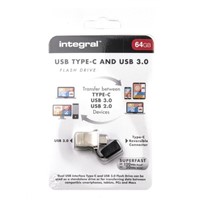 New Integral Memory 64 GB USB 3.0 Type-C Flash Drive USB Flash Drive