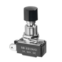 New NKK Switches Single Pole Single Throw (SPST) On-(Off) Push Button Switch, 12.5 (Dia.)mm, Central Fixing With Metal Lock