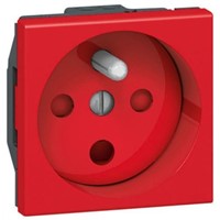 Legrand Red 1 Gang Plug Socket, 16A, Type E - French