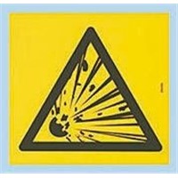 Brady 250205 1 x Explosive Sign, Black/Yellow Self-Adhesive PET