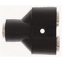 Norgren 1008 Pneumatic Y Tube-to-Tube Adapter, Push In 4 mm x Push In 4 mm x Push In 4 mm