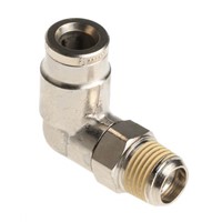 Norgren Threaded-to-Tube Swivel Elbow Adaptor R 1/8 to Push In 6 mm, PNEUFIT Series, 18 bar