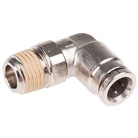 IMI Norgren Threaded-to-Tube Swivel Elbow Adaptor R 1/4 to Push In 8 mm, PNEUFIT 10 Series, 18 bar