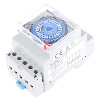 1 Channel Analogue DIN Rail Time Switch Measures Hours, 230 V ac