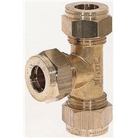 Wade 1/4in Tee Brass Compression Fitting