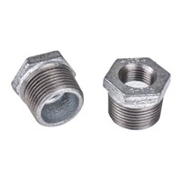 Georg Fischer Malleable Iron Fitting Reducer Bush, 1 in BSPT Male (Connection 1), 1/2 in BSPP Female (Connection 2)