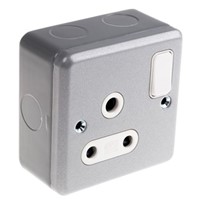 MK Electric Grey 1 Gang Plug Socket, 2 Poles, 15A, BS 546