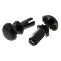 6.1mm Black Plain Nylon Snap Rivet, 2.6mm diameter, 2.7  3.6 mm Thickness