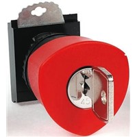 BACO Mushroom Red Push Button Head - Key Reset, 22mm Cutout