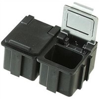 Licefa Grey, Transparent ABS Compartment Box, 21mm x 29mm x 22mm