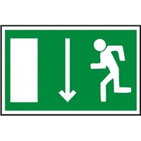PET Fire Exit Down Non-Illuminated Emergency Exit Sign