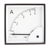 HOBUT D96SD Analogue Panel Ammeter 0/5A Direct Connected AC, 96mm x 96mm Moving Iron