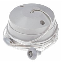2 Way Pull Cord Switch, 1.5m, 250 V ac, 6 A for Fluorescent Lamp