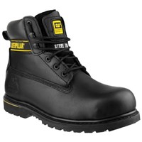 CAT Holton Black Steel Toe Cap Men Safety Boots, UK 8, EU 42