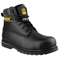 CAT Holton Black Steel Toe Cap Men Safety Boots, UK 6, EU 39