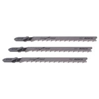 Bosch T-Shank Jigsaw Blade Set For Hardwood; Softwood; Plywood; Plastic, 75mm Cutting Length 3 Pack