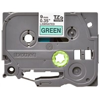 Brother Black on Green Label Printer Tape, 9 mm Width, 8 m Length