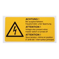 Idento ESSW19074 5 x Electricity Danger Label (German/English/French), Yellow Self-Adhesive PVC