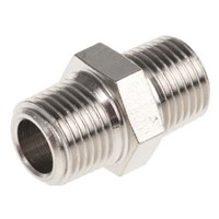 Legris LF3000 20 bar Brass Pneumatic Straight Threaded Adapter, R 1/8 Male To R 1/8 Male