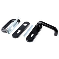 Polyamide Black Door Lever With Concealed Fixings, 90.5mm Fixing Centres