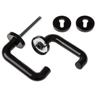 Polyamide Black Door Lever With Concealed Fixings, 38mm Fixing Centres