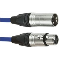 Van Damme XLR Audio Video Cable Assembly 5m Blue Male XLR3 to Female XLR3